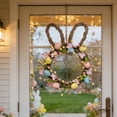 thumbnail image 6 of Easter Wreath for Front Door, Bunny Easter Door Wreaths Decorations, Farmhouse Rattan Wreath with Pastel Eggs Flowers Indoor Outdoor Home Decor Spring Wreaths for Wall Window Mantel, 6 of 9