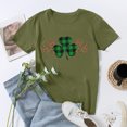 thumbnail image 5 of Pompotops Femmes Casual St. Patrick'S Day Imprimé Manches Courtes Col Rond Pull-Shirt Tops, 5 of 5