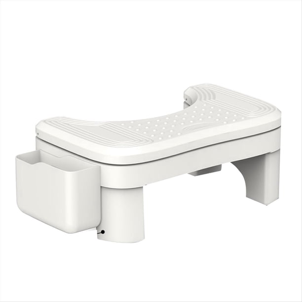 Taburete de Inodoro para Adultos, Taburete de Ajustable para Caca para Baño con Caja de Almacenamiento, Taburete Portátil Antideslizante para Orinal