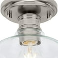 thumbnail image 6 of Singleton Collection One-Light 7.62" Brushed Nickel Farmhouse Small Semi-Flush Mount Light with Clear Glass Shade, 6 of 9