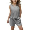 thumbnail image 1 of Girls Summer Clothes Set Kids Pockets Outfit, 1 of 9
