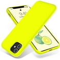 thumbnail image 1 of iPhone 11 Case,Ultra Slim Fit iPhone Case Liquid Silicone Gel Cover with Full Body Protection Anti-Scratch Shockproof Case Compatible with iPhone 11 (Fluorescent Yellow), 1 of 5