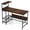 Rustic Brown, variant on Costway 48" Computer Desk with Power Outlets, Storage Shelves, Headphone Hook for Gaming White