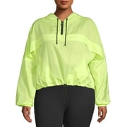 No Boundaries Juniors' Plus Size Printed and Solid Popover Windbreaker Jacket