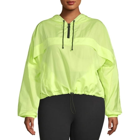 No Boundaries Juniors' Plus Size Printed and Solid Popover Windbreaker Jacket