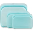 thumbnail image 1 of Sacs de Rangement Alimentaires Réutilisables en Silicone - Sacs en Silicone pour Collations et Aliments, Sacs sous Vide pour Fruits, Légumes, Viandes, Sandwich, Portables, Sacs à Lunch Étanches, Congélation, Écologiques (65OZ+21OZ+15OZ), 1 of 6