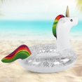 thumbnail image 4 of Adult PVC Safety Swim Ring Large Life Rings Swimming Pool Water Toys with\nTransparent Sequins90CM Licorne, 4 of 4