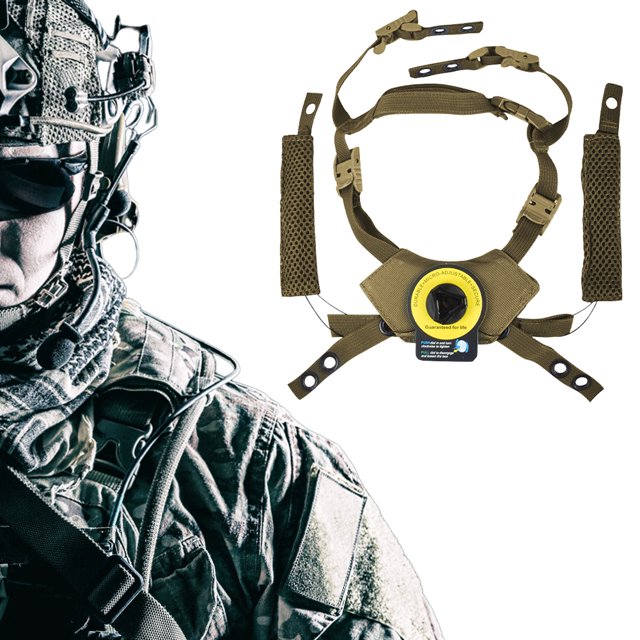 Correa Barbilla Fijación para Portátil Suspensión Paintball Airsoft Almohadillas Protectoras Memoria Gen4 (color Barro)