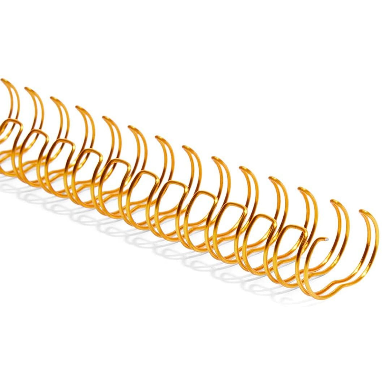 Gold, 9/16 in, 9/16 Inch 120 Sheet Capacity Double Loop Wire Binding Spines
