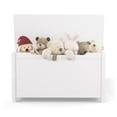 thumbnail image 6 of 39.4" Kids Wooden Toy Box Storage Bench with Safety Hinged Lid for Ages 3+, Toy Chest, Sturdy Entryway Storage Chest with Safety Hinges, Retro Storage Trunk for Living Room, Bedroom, White, 6 of 9