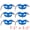 Sky Blue, variant on Unique Bargains 6-Pack Venetian Half Face Masks Set for Halloween Party Blue 7.1" x 3.1"