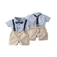 thumbnail image 1 of Baby Boy Gentleman Suit Formal Romper Suspender Shorts Clothes, 1 of 5