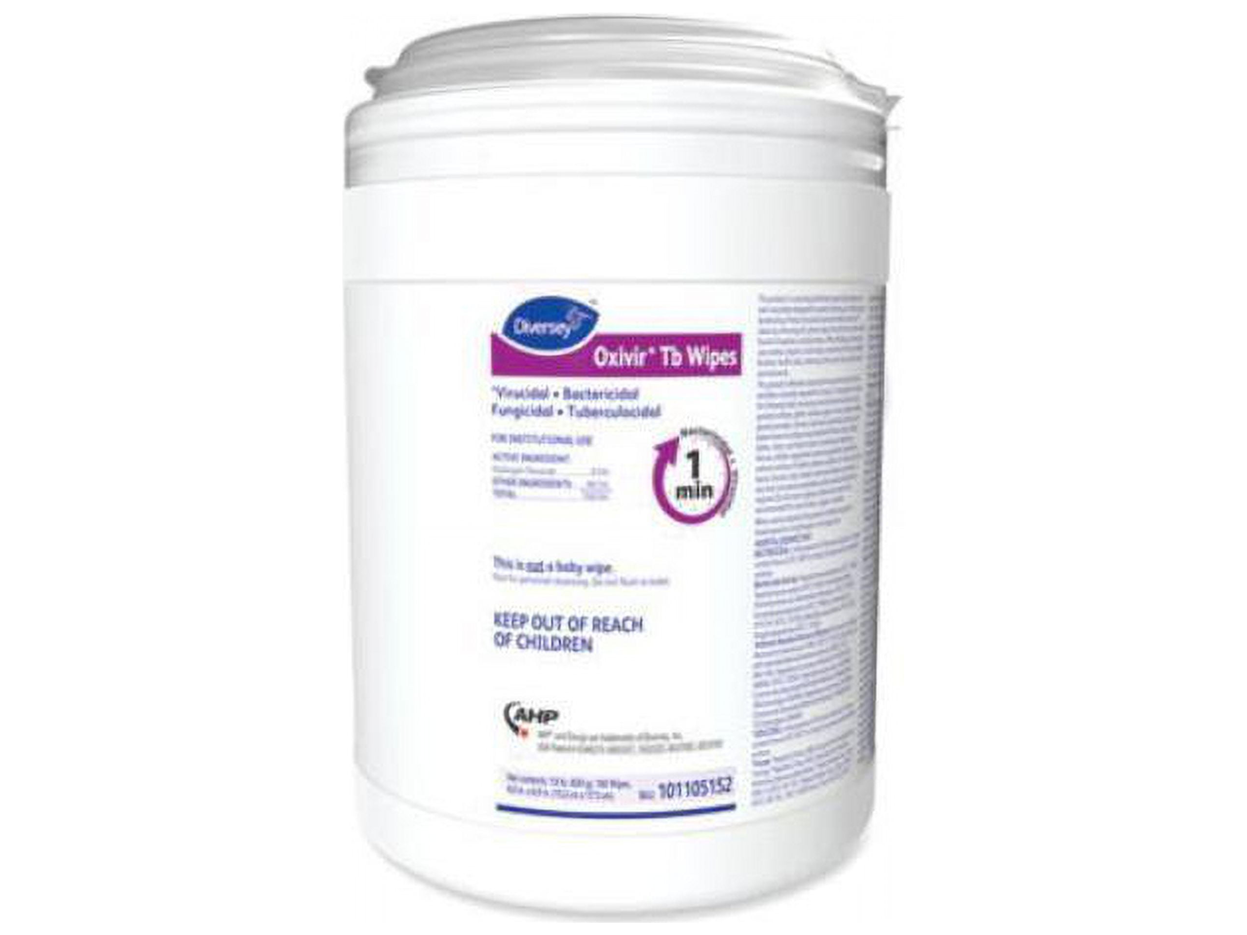Diversey Oxivir Tb Disinfectant Wipes, White, 6" X 6.9", 160/Canister, 4 Canisters/Carton