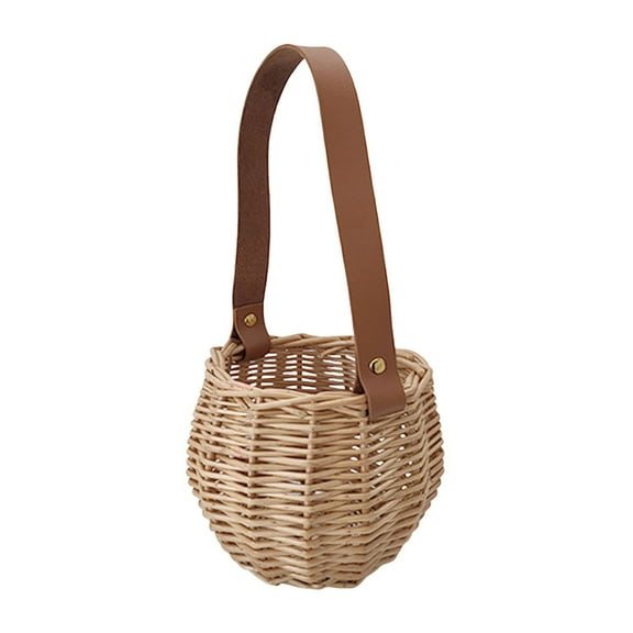 Children's Picnic Wicker Woven Basket with Handle Decorative for Foraging, for Candy, Fruit, Home Garden Decoration and Photography