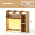thumbnail image 3 of Gymax 5-Tier Desktop Shelf with RGB Light Strip 35.5'' Desktop Bookshelf with 3 Shelves Natural, 3 of 10