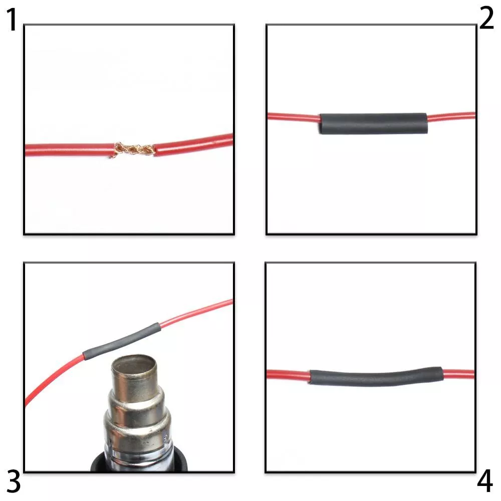 2.8/4.8/6.3mm Female Spade Crimp Connector Terminal Insulating Sleeve Wire Black