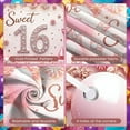 thumbnail image 4 of Pink Theme Sweet 16 Banner Gold Glitter Display Floral Design Balloon Decor Sweet Sixteen Backdrop for Sweet 16 Party Teen Birthday Celebration Girls' Birthday, 4 of 9