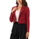 thumbnail image 4 of CHAQUETA BLAZER CORTA INSPIRE CHIC PARA MUJER CON SOLAPA NOTCHED, BLAZERS CASUALES DE OFICINA XL ROJO, 4 of 6