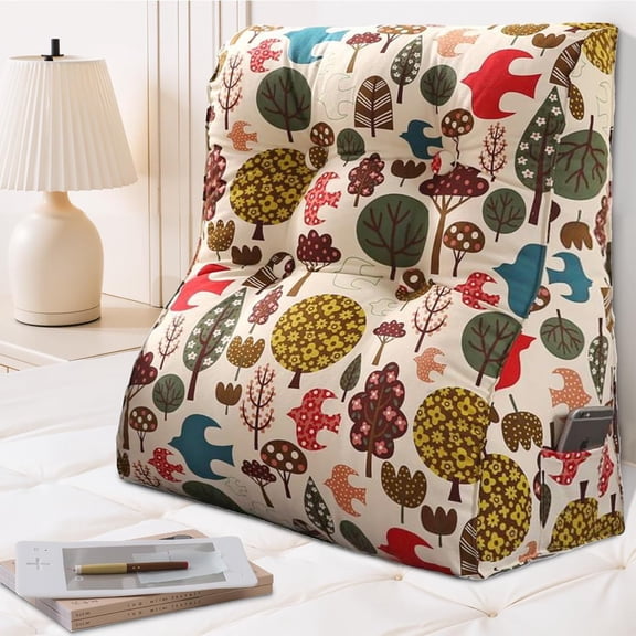 ZALIX Curved Reading Pillow for Wedge Pillow for Back Support Pillow, Heighten Back Pillow for Sitting in Bed or Sofa, with Removable Cover