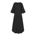 thumbnail image 3 of ZANZEA Women O-Neck Puff Sleeve Dress Casual A-Line Long Dress, 3 of 8