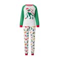 thumbnail image 5 of Family Matching Parent-Child Christmas Pajamas Sets Cartoon Dinosaur Print Long Sleeve T-Shirt + Long Pants Jumpsuit, 5 of 10