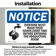 thumbnail image 3 of (2 Pack) Everyone Must Wash Their Hands Sign With Symbol OSHA Notice Sign 5 Inch X 3.5 Inch Vinyl Label Decal Sticker Weather Resistant, UV Protected for Workplace, Business, and, 3 of 7