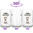 thumbnail image 2 of Happy Anniversary Bull Terrier Celebrates Wedding Love Family Party 16oz Glass Cup Mug Bully Dog Lovers Gifts Idea Glass Can - 01015, 2 of 5