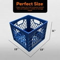 thumbnail image 3 of Juggernaut Storage: Milk Crate 2pk - 16 Qt, Blue - Multi-Purpose Storage Solution, Stackable Organization, Heavy-Duty Plastic Bins, Built-In Handles, 3 of 12