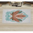 thumbnail image 1 of Lotus Decorative Rug, Flower Bloom Ornaments Exotic Petals Oriental Traditional Boho Design, Quality Carpet for Bedroom Dorm and Living Room, 6 Sizes, Paprika Teal, by Ambesonne, 1 of 1