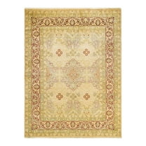 Hand-Knotted Wool Oriental Traditional Ivory Area Rug 7' 10" x 10' 7"