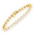 thumbnail image 5 of vjg yellow plated sterling silver 1ct tdw heart link diamond bracelet(h-i,i2-i3) - white, 5 of 5