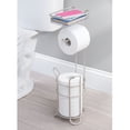 thumbnail image 2 of mDesign Steel Free Standing Toilet Paper Holder Stand and Dispenser - Satin, 2 of 5