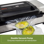 NESCO® Vacuum Sealer, Heavy-Duty with Double Heat Seal, Dual Pump, Accessory Port for Jars, Includes 11 & 8 Rolls, Ideal for Meat Storage & Sous Vide, VS-12