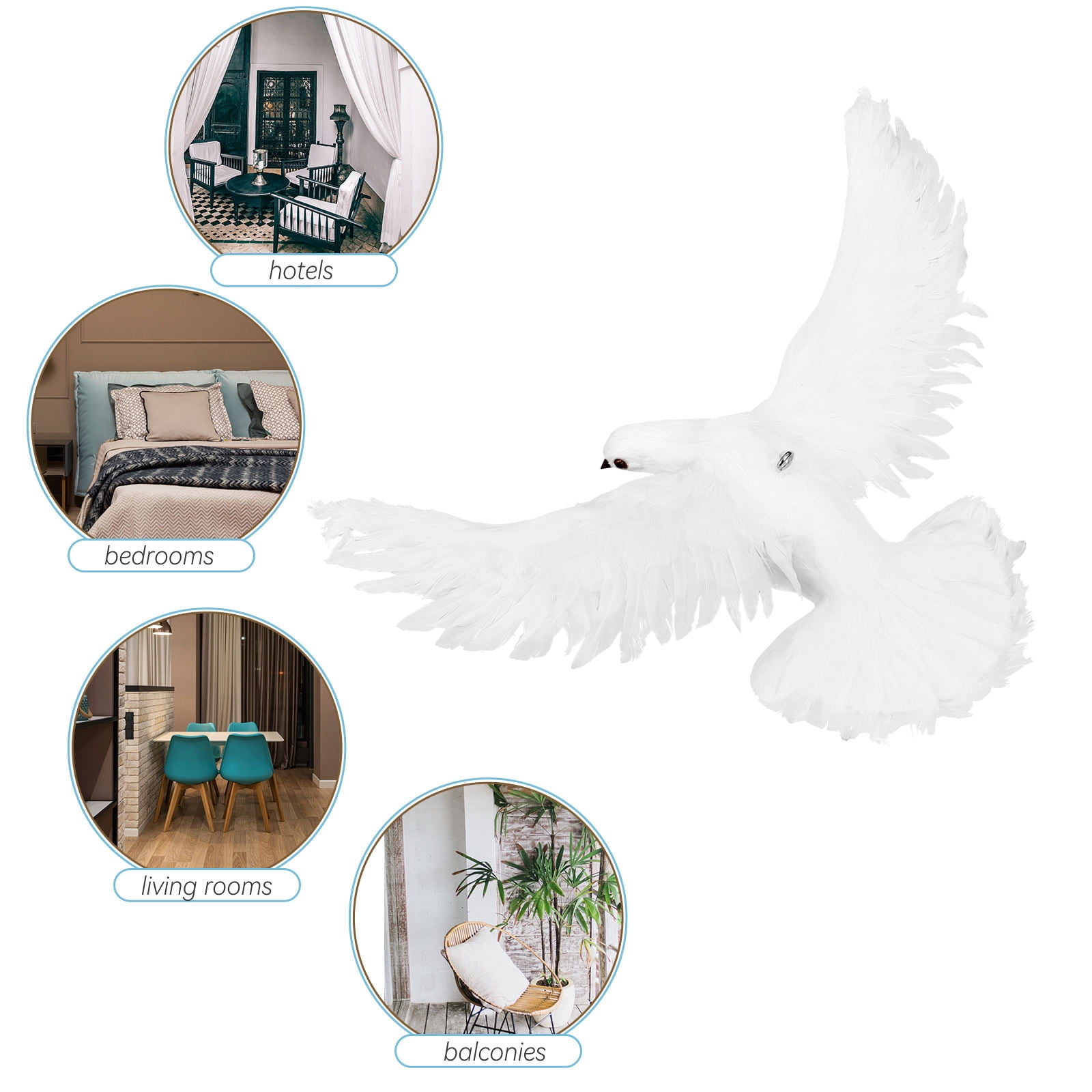 Soimiss Artificial Peace Dove Decoration Realistic Statue Leg Design For Garden Lawn Dove Decor And Home Ornaments