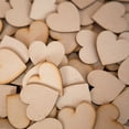 thumbnail image 2 of BESTOYARD 50Pcs Khaki Wood Heart Slices Natural Birch Tree Decoration Pieces, 2 of 4