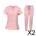 thumbnail image 1 of 2x Conjunto De Uniforme De Enfermería, Camiseta Y Pantalones De Enfermera Para Tienda De Mascotas, Spa, Cosmetología, 1 of 10