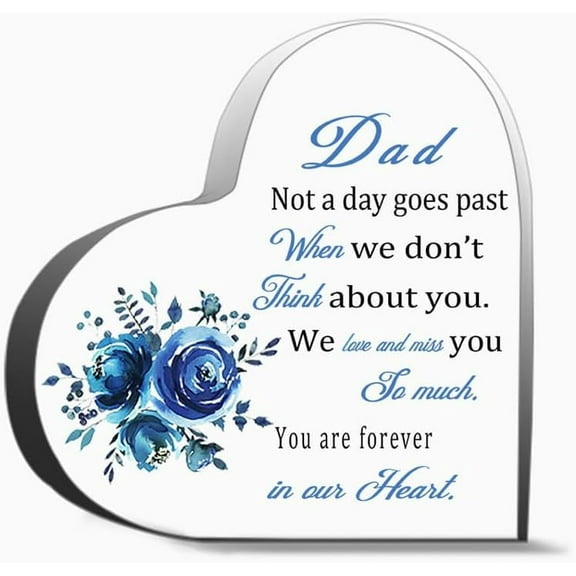 Sympathy Memorial Gifts For Loss Of Dad Loss Of Father Sympathy Gifts Bereavement Condolences Grief Thank You Gifts For Women Men, Decoration Heart Shape Acrylic Sign Gift