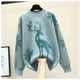 thumbnail image 4 of Suéteres de punto holgados para mujer, ropa de punto informal cálida, camisetas suaves que combinan con todo, otoño e invierno, Navidad y Año Nuevo, 4 of 5