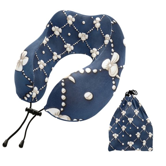 BZSMCE Travel Pillow Pearl Elegance Pattern 10.5x9.5x6in