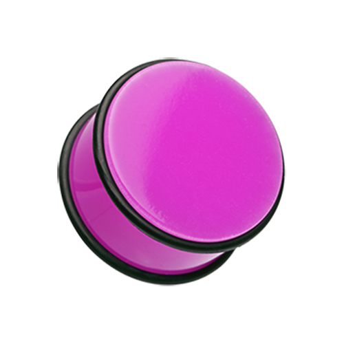 Neon Colored Acrylic No Flare Ear Gauge Plug
