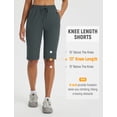 thumbnail image 4 of BALEAF Women's Hiking Shorts 13'' Knee Length Quick Dry Water Resistant Lightweight Bermuda with Pockets Dark Gray XL, 4 of 7