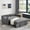 Grey, variant on 55" Modern Convertible Sofa Bed - 3 in 1 Convertible Sleeper Couch with 2 Detachable Arm Pockets, Velvet Loveseat Sofa with Pull Out Bed, 2 Pillows and Living Room Adjustable Backrest (Blue)