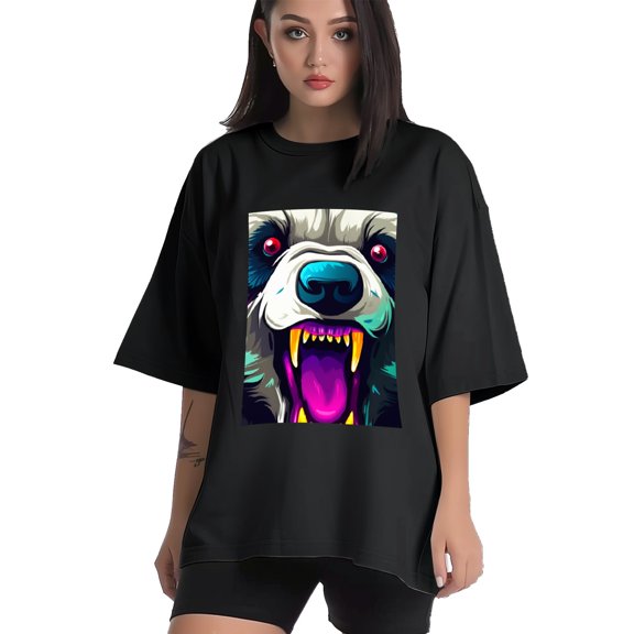 Plus Size Shirt for Women Black Tops for Women Short Sleeves Shirt for Women Panda 3 T Shirt Crewneck Shirt for Women XS