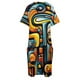 thumbnail image 5 of Vestido de mujer con bolsillos sueltos y grafiti abstracto, vestido de noche, vestido de mujer elegante de lujo, 5 of 7
