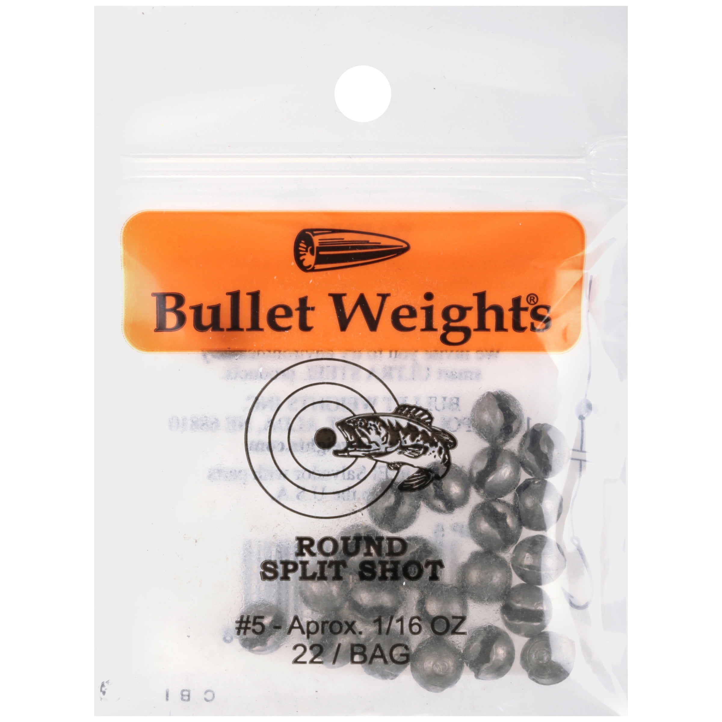 Bullet Weights® SP5-24 Lead Round Split Shot Size 5 Fishing Weight