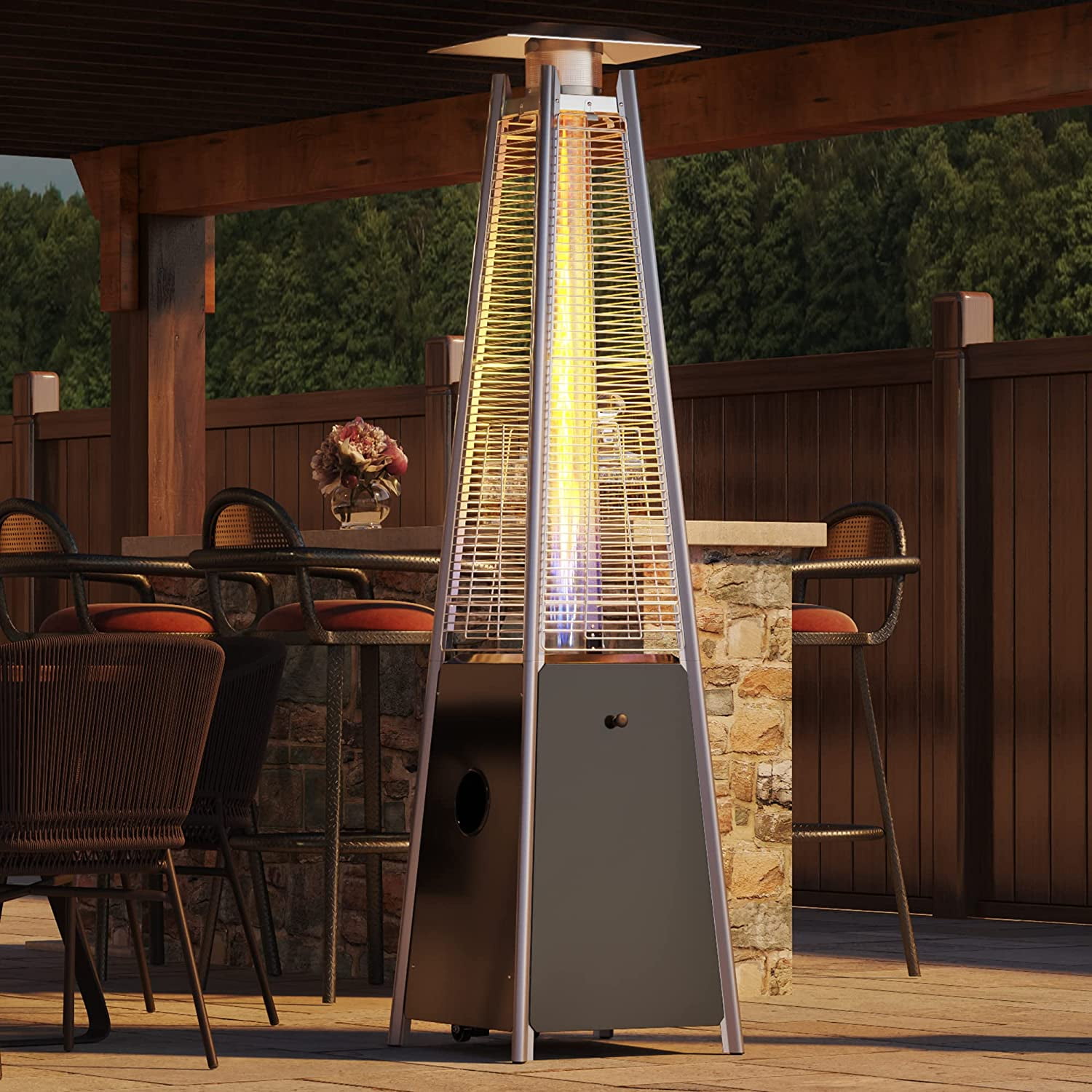 YITAHOME 46,000 BTU Patio Outdoor Heater, 87" Pyramid Propane Stainless