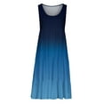 thumbnail image 4 of FAFWYP Women's Summer Casual Sleeveless Tiered Dress Round Neck Mini Sundress Gradient Color Loose Short Flowy Beach Boho Dress, 4 of 5