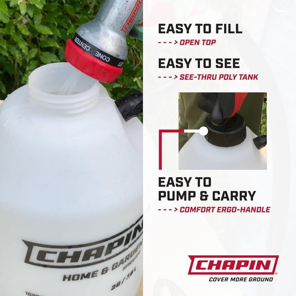 PYYAN-16144 1 Gallon Multipurpose Sprayer for Lawn, Home and Garden,Translucent White