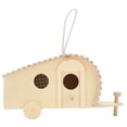thumbnail image 3 of Casa para pájaros colgante, casa para pájaros de madera, casa para pájaros con forma de carruaje, artesanías, casa para pájaros de madera, características líderes en su clase, 3 of 12