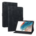 thumbnail image 2 of Case for Samsung Galaxy Tab A8 10.5 inch SM-X200/X205/X207, Embossed Flower PU Leather Flip Wallet Folio Stand Cover, Black, 2 of 7
